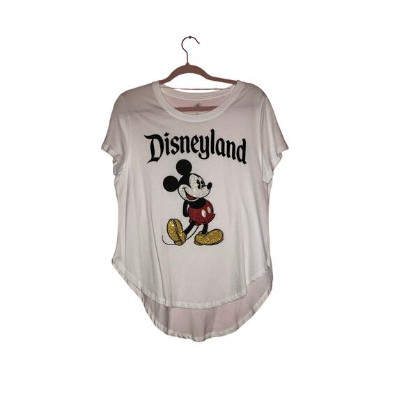 Disney Mickey Mouse Disneyland Sparkle Graphic T-Shirt Medium - Picture 1 of 4